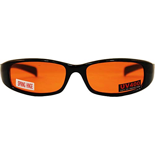 Global Vision New Attitudes Stylish Sport Motorcycle Sunglasses Black with Orange Lens2