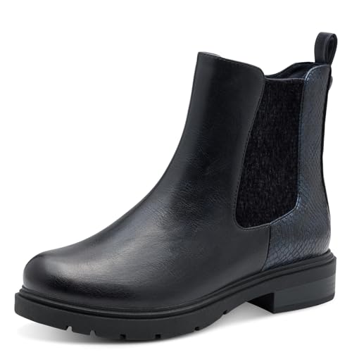 Marco Tozzi Chelsea 2-25466-45 Bottes tendance pour femme Bleu marine Taille 38 EU, Dk Navy Comb, 38 EU