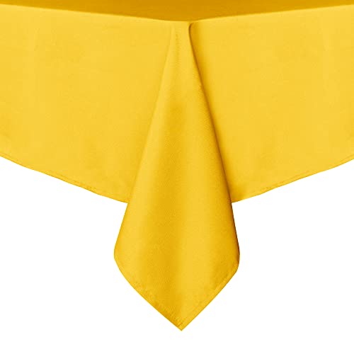 Image of Obstal 210GSM Rectangle Table Cloth, Yellow, 60 x 102 Inch | Heavy Duty Water Proof Microfiber Tablecloth, Decorative Fabric Table Cover for Outdoor and Indoor Use