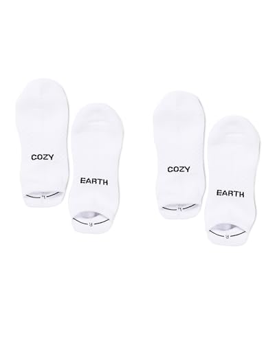 Cozy Earth Essential Ankle Socks for Women and Men – Soft Cotton Socks 2 Pack Set – Blister Cushion, Heel & Arch Support