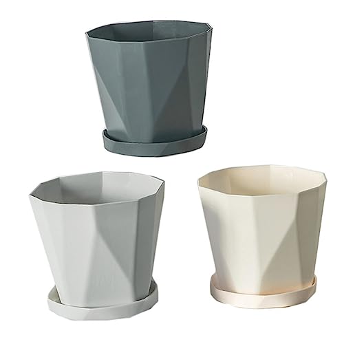 OFFSCH 3セット 植木鉢 ガーデンプランター ミニプランター テーブルコンテナ フラワーポットテーブルデコレーション ミニフラワープランター ガーデニングポット 工場 白い 結婚式 プラス