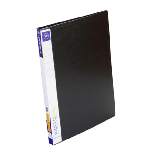 Image of Worldone FC (Foolscap Size) | Presentation Display Book File | Made of 1 mm Virgin PP Sheet | 60 Bound Top Loading Plastic Binder Sleeves | Ideal for Office, School & College | Black (Pack of 1)