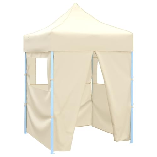 Carpa Plegable Profesional con 4 Paredes, Xichuzi Pergola Jardin Exterior, Cenador, Carpas para Terraza, Carpa Jardin Exterior, Acero Color Crema 2x2m