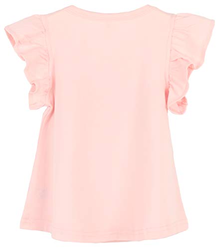 Little Girls' Ruffle Solid Tank Tops Round Neck T-Shirt (Watermelon Pink, 13 (6-7 Years))2
