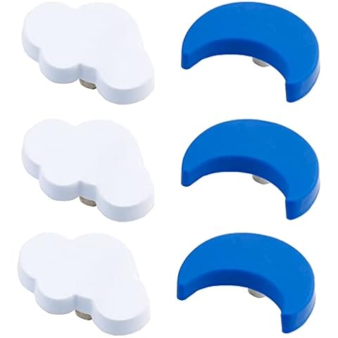 Trsnzul Furniture Knobs, Set of 6 Furniture Knobs, Soft Rubber Knobs, Door Handles, Cupboard Knobs, Soft Drawer Knobs, Moon Clouds Shape Knobs for Cupboard, Drawer, Wardrobe, Decorative Cover