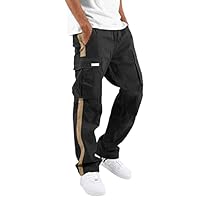 Fxbar Sweatpants for Men Gym Pants Wide Leg Mens Jogger Sweatpant Casual Solid Workout Track Drawstring Fleece Lined Baggy Athletic Clothing Black Men's Joggers Womens