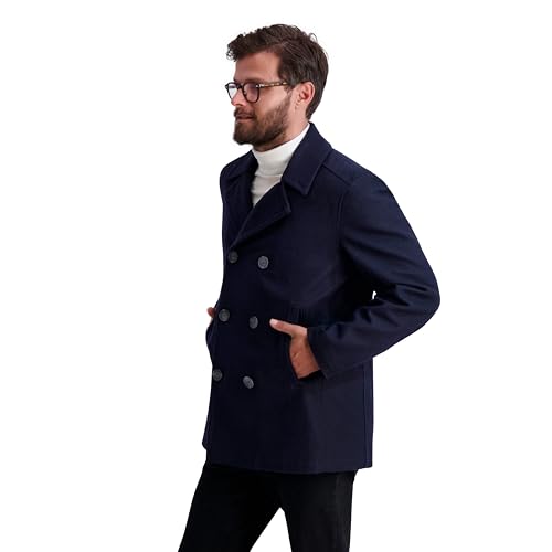 Image of Nautica Men's Wool Blend Peacoat - Double-Breasted Winter Coat, Regular, Big & Tall Sizes