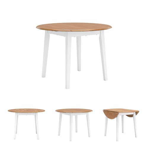 Image of Signature Design by Ashley Gesthaven Drop Leaf Dining Table, Natural /White