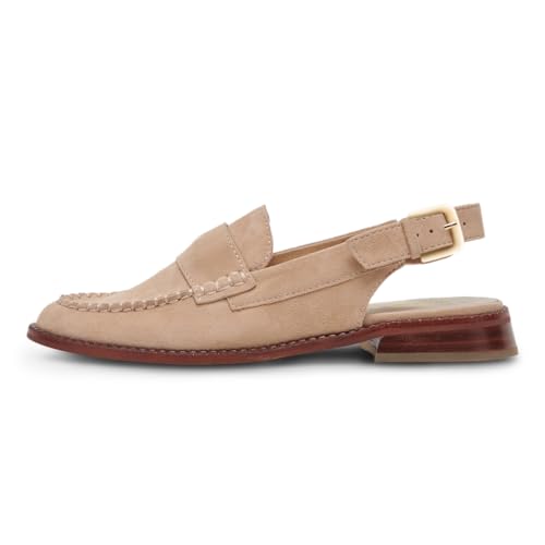 YDN Women Buckle Slingback Pumps Slip On Loafers Block Low Heels Closed Round Toe Dressy Shoes Office Size 4-16 US2