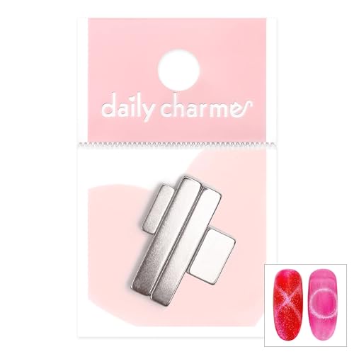 Daily Charme Magical Cat Eye Magnetic Gel Polish Nail Magnet Tool Set 4pc, Magnet for Magnetic Nail Art, Circle, Oval, Eye, Crisscross, Netting, Line Home, DIY/Salon Manicure