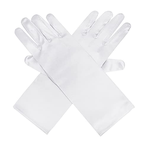 PURFUN Little Girls Novelty Opera Long Satin Gloves First Holy Communion Halloween Birthday Party Wedding Gloves for 6-10Yrs 5