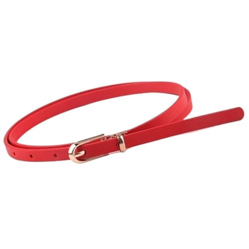 Belts for women, Waist Belt Women's Waist Belts Pu Leather Belts Alloy Pin Buckle Dress Belts Versatile Decorative Jeans Belt(Red)