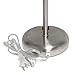 Simple Designs LT2044-TAN Brushed Steel Stick Table Desk Lamp with USB Charging Port and Drum Fabric Shade, Tan Shade