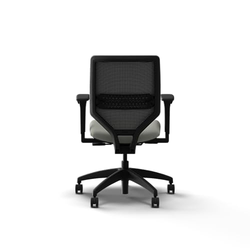 Image of HON Solve Office Chair, Ergonomic Office Chair Mesh Back Support, Adjustable Lumbar Support, Height Adjustable Arms, Black Frame, Fog