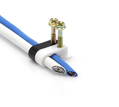 The Cimple Co - Dual, Twin, Or Siamese Coaxial Cable Clips, Cat6, Electrical Wire Cable Clip, 1/2 In Screw Clip And Fastener, Black (100 Pieces Per Bag) #TOP4