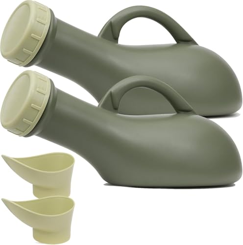 Urine Bottles Male, 2 Pack Urinal Bottles for Men 1000ml Urine Bottle Women Urinals Unisex Spill Proof Female Wee Pee Bottles Container Car Travel Toilet Adult Kids Potty Night Pot WC