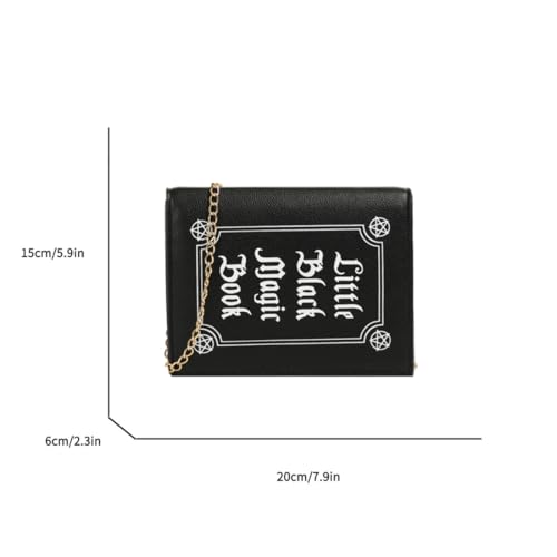 Magic Book Shaped Crossbody Bag Small Letter Print Shoulder Bag Goth Style Square Purse For Women2