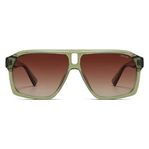 Image of SOJOS Trendy Polarized Aviator Sunglasses for Women Men,Fashion Square Aviators Shades Vintage Style UV400 Protected SJ2699