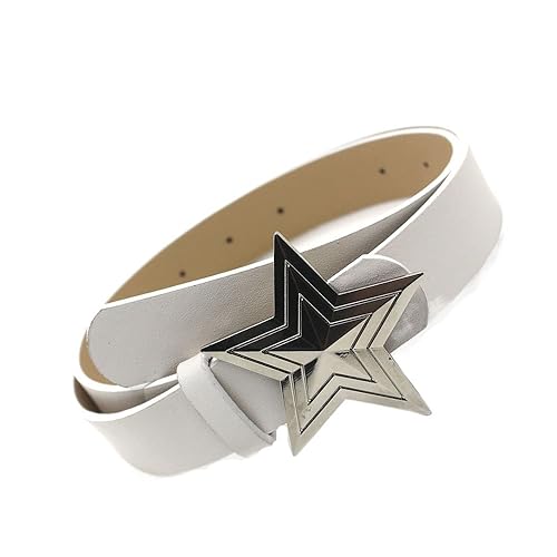 Leadigol PU Leather Belt Star Buckle Belt Adjustable Waistband Retro Y2k Waist Strap Waistband Accessories Width Waist Belt