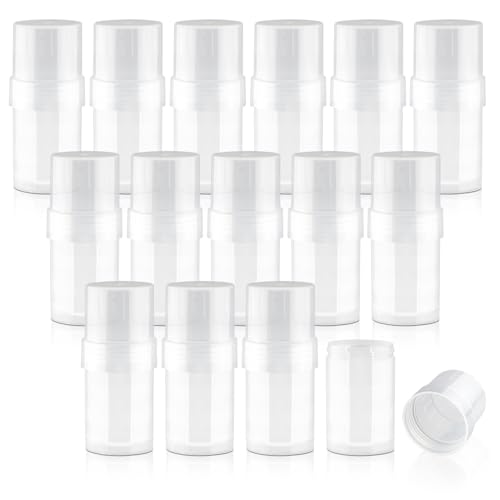 15 Pcs Clear Deodorant Containers Plastic Empty Filling Stick Tube Deodorant Bottles for DIY Cosmetic Lotion Bar Crayon - 30ml/1oz