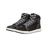 [スコイコ] ライディングシューズ MT016-2 │ バイクシューズ サイドジップカバー付 ハイカットデザイン くるぶしプロテクター＆シフトパッド装備 (BLACK DENIM,24.5cm)