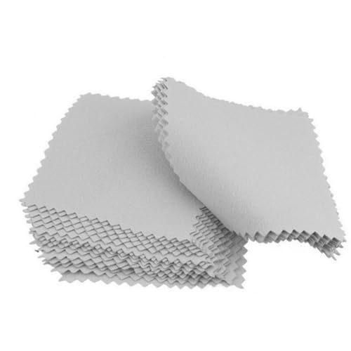 Angoily 50 piezas Paños de Limpieza de Joyas de Gris Unidades para Pulir Plata y Eliminar Arañazos Portátil y Seguro para Relojes y Lentes de Dispositivos