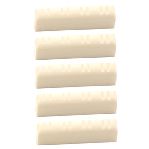 BESTonZON Professional Mandolin Nut Replacement 5pcs Pre-slotted Plastic String Nuts for Mandolin Bridge Instrument Repair