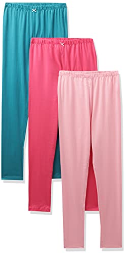 Image of Amazon Brand - Jam & Honey Girl's Pack of 3 100% Cotton Comfortable & Durable Knitted lightweight Pajama /TrackPant