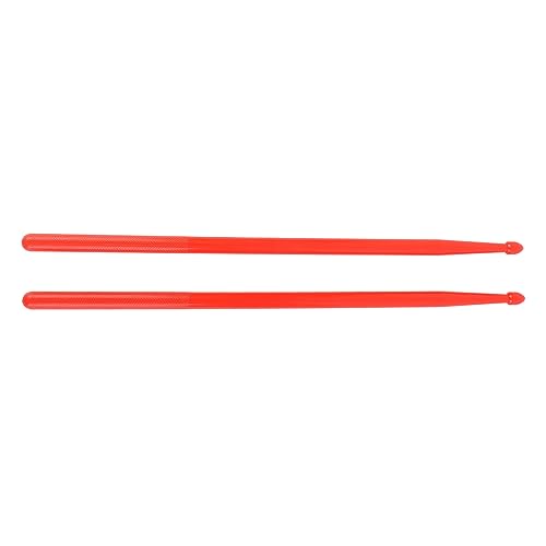 Juego de baquetas para batería, con punta de nailon, tacto cómodo, 2 piezas, para práctica de instrumentos de percusión (rojo), accesorios para percusión miniatura 1