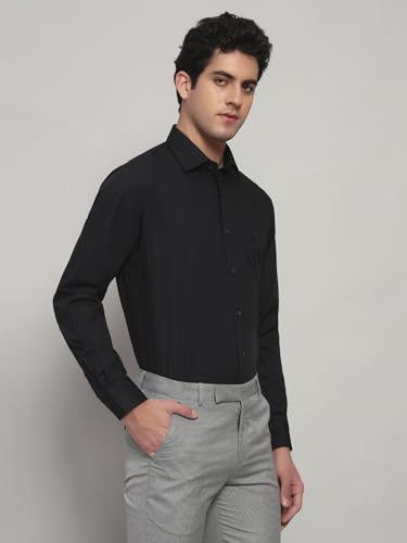 Image of Cantabil Formal Shirt for Men | Breathable & Soft with Color Fastness Regular Fit Cotton Fabric Solid Pattern (P MSHF00364F)