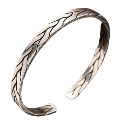 Image of SALTY ALPHA Anti Tarnish Mohawk Stainless Steel Cuff Bracelet for Men | Hand Bands for Boys | Wrist Bracelets for Man | Fashion Jewellery Accessories | Stylish Minimal Jewelry | Christmas, Marriage, Birthday | Gift for Valentine Day