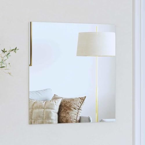 Miroir mural 50x50cm verre trempé pièce décorative moderne - 3