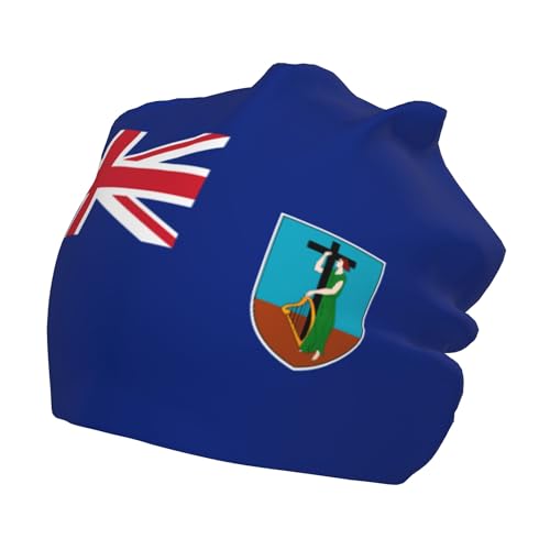 Flag of Montserrat Children Hip Hop Knitted Hat Kids Elastic Leisure Knit Cap Warm Sleep Beanies Black