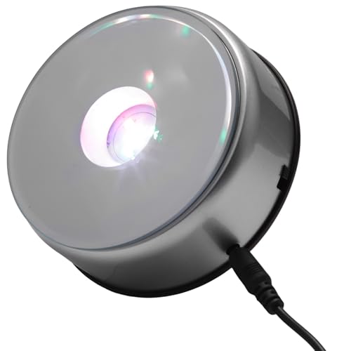 Base de exhibición giratoria LED multicolor con cable USB para cristal, lote de 6 8