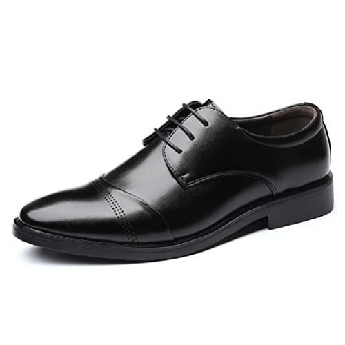 Bandkos Anzugschuhe Herren Lederschuhe Business Schuhe Klassischer Schnürschuhe Glattleder Derby Hochzeit Brogue Schwarz Braun Gr.38-47 EU,BK39 Cover