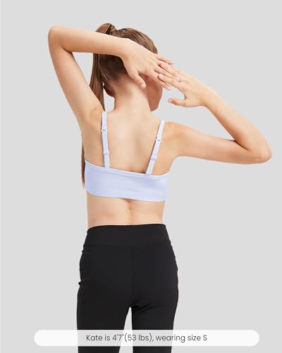Girls Training Bras 7-12 Crop Cami Sports Bras First Bra with Adjustable Straps - No Pads, Chest Double Lined2