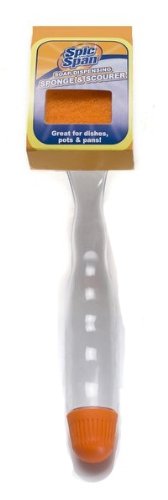 Spic and Span Kleen Maid 00843 Orange One Size Soap Dispensing Sponge and Scourer with Handle