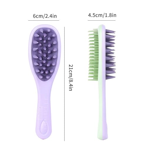 Image of COMBELLE Long Handle Silicone Shampoo Brush - Soft Bristle Scalp Massager & Hair Comb for Men, Women & Kids | Anti-Dandruff & Hair Growth