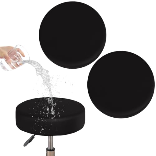 FUANGUI Bar Stool Covers Round Set of 2, Waterproof Stretchy Slipcover