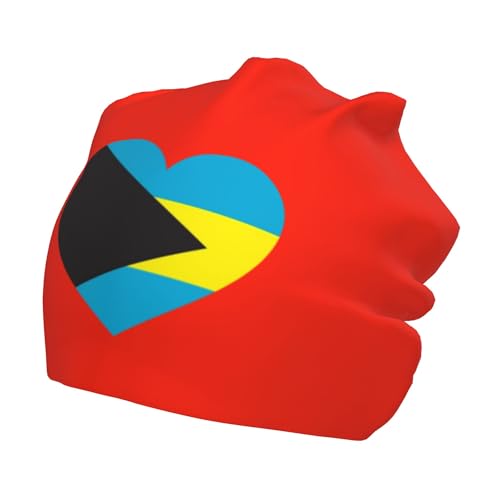 Love Bahamas Flag Children Hip Hop Knitted Hat Kids Elastic Leisure Knit Cap Warm Sleep Beanies Black