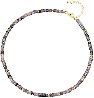 COAI Womens Heishi Stone Bead Surfer Choker Necklace