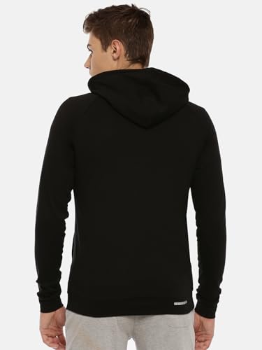 Image of Macroman M-Series Men Hooded Regular Fit Cotton Blend Sweatshirt with Reflective Detail