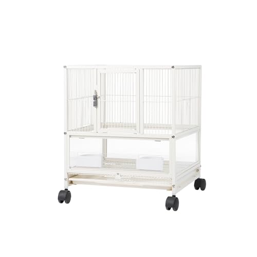 鳥かご 大型金属防?ケージ 掃除しやすい設計 引き出し式トレイ付き 複数飼い リス ケージ 小動物 ゲージ バードゲージ 繁殖用に最適 360°ユニバーサルホイール(48.5x46x57.5cm)