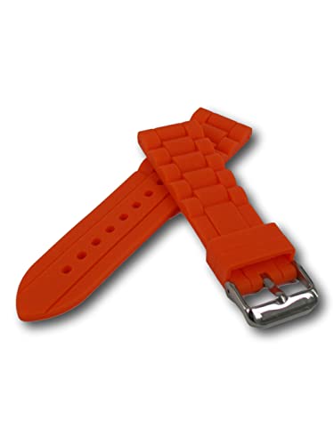 Uhren Pevak 2468-18mm - Bracelet pour montre, Silicone, couleur: Arancione Cover