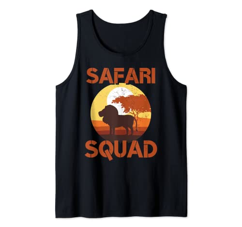 Safari Squad Retro Funny Matching Familia Vacaciones África Camiseta sin Mangas