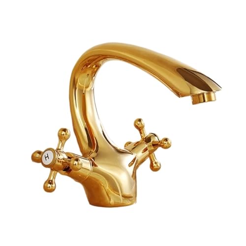 Grifo de contenedor dorado antique para solucionar lavabos bajos sin espacio 4