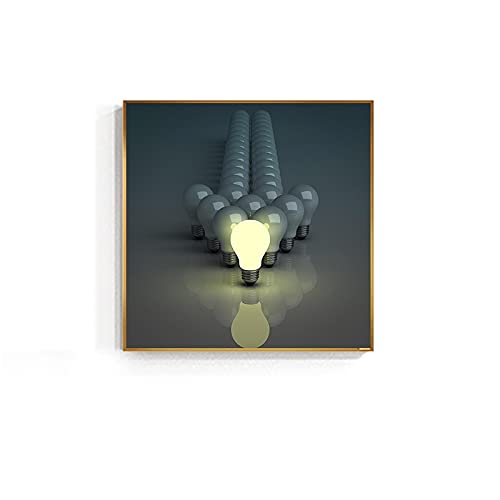 Tableau ampoule vintage 80x80 cm pour illuminer un salon chaleureux