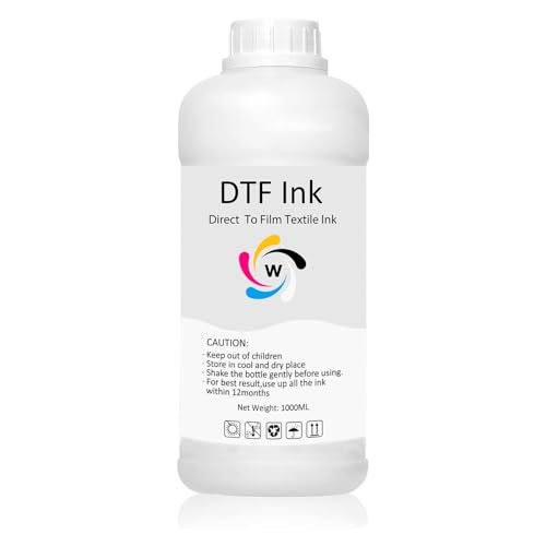 Image of White DTF Ink 1000ML for DTF Printer Printhead L1800 ET-8550 P800 R1390 XP15000 XP600 DX5 i3200, High Fluidity Low Sediment Premium DTF Transfer Ink for Heat Transfer Film T-Shirt Printing