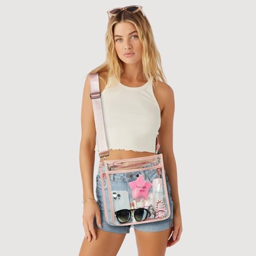 Image of Bluome Clear Bag for Stadium Events 12x12x6, Clear Purses Stadium Bag Crossbody Purses for Concerts Football Games Travel