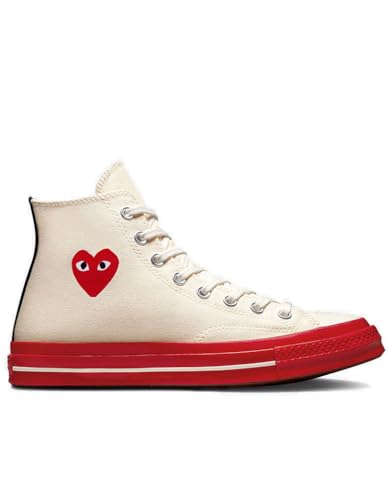 Converse Unisex 70 CDG Hi Pristine/Red/Egret 10 Men/Women 12